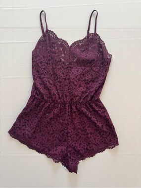 Victoria's Secret Body by Victoria Lace Romper | Dark Plum